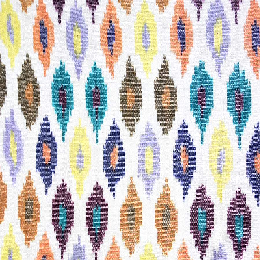 Multi Coloured 100% Cotton Ikat Fabric