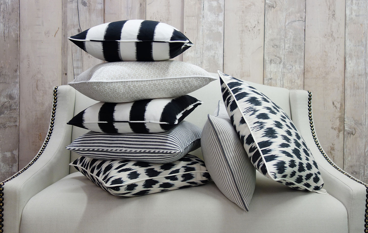 No Chintz Ikat Cushions - Custom Made Cushions