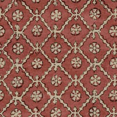 Bibi Khiva Linen Print Fabric - Rose