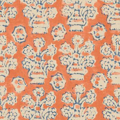 Bibi Shirin Linen Print Fabric - Paprika