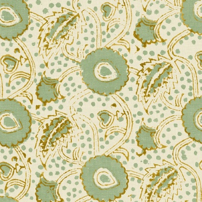 Bibi Rubia Linen Print Fabric - Sage