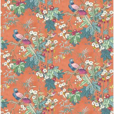 Bibi Miji Linen Print Fabric - Tomato