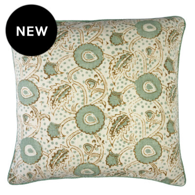 Rubia Sage with Rock Candy Forest Piped Cushion Cover - 55cm