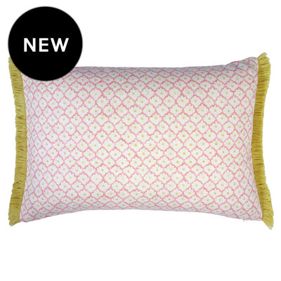 Buttons Pink Icing with Ruff Coral Trimmed Cushion Cover - 40cm x 60cm