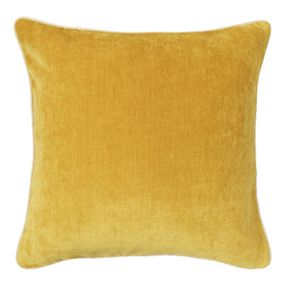 Louisiana Honey Piped Velvet Cushion Cover - 55cm