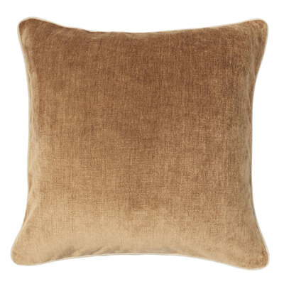 Louisiana Ginger Piped Velvet Cushion Cover - 55cm