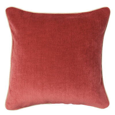 Louisiana Hibiscus Piped Velvet Cushion Cover - 55cm