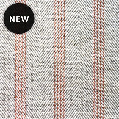 Multi Twill Hand Woven Stripe Linen Cotton Fabric - Chilli