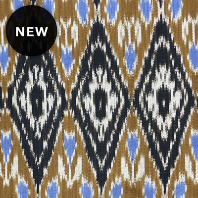 Diamond Medley Woven Cotton Ikat Fabric - Ink