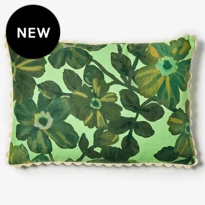 Bonnie and Neil Rosetta Dark Mint Cushion - 60cm x 40cm