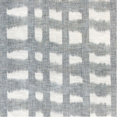 Fishnet Double Ikat Woven Cotton Fabric - Charcoal